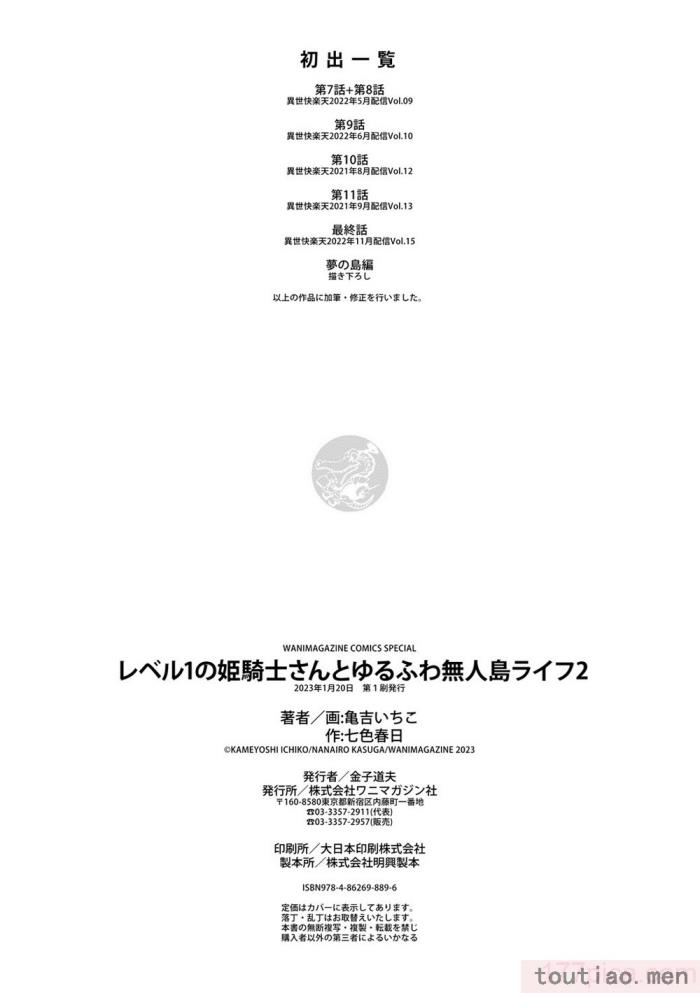 〈[亀吉いちこ] レベル1の姫騎士さんとゆるふわ無人島ライフ 下 [無修正][DL版][171P]〉
